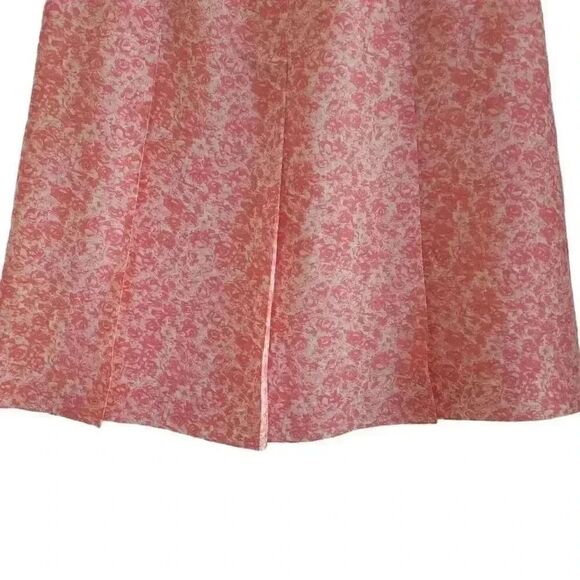 Banana Republic Women's Pink Floral Silk Lined A-Line Skirt - Picture 9 of 12